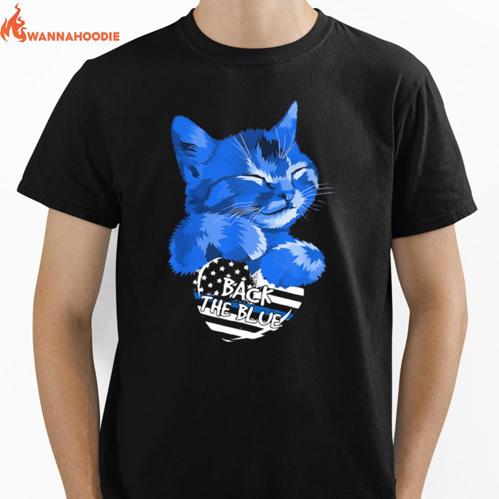 Cat Back The Blue American Flag Independence Day Unisex T-Shirt for Men Women