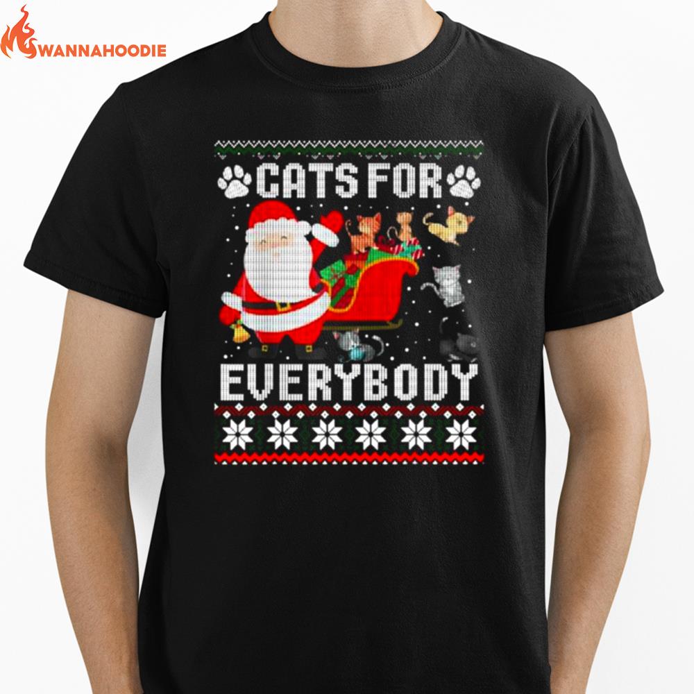 Cats For Everybody Ugly Christmas Unisex T-Shirt for Men Women