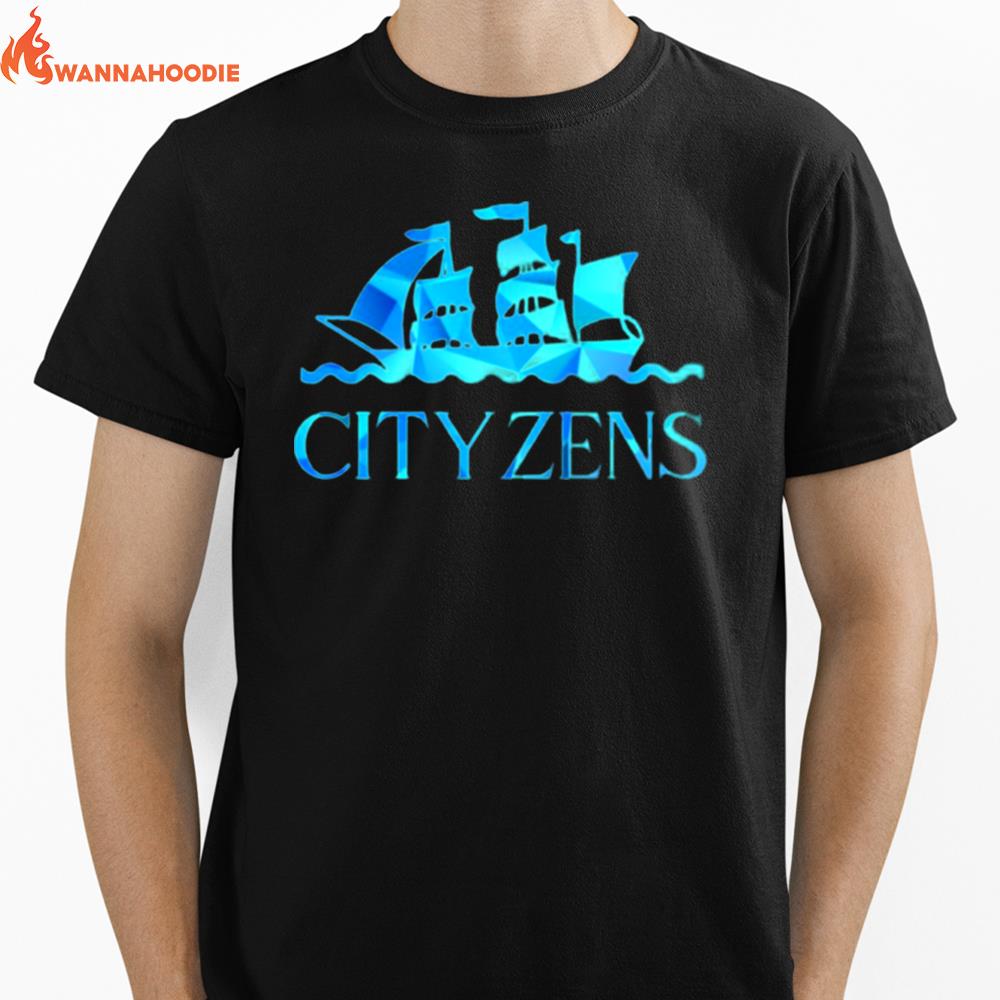 Cityzens Geo Blue Manchester City Ship Unisex T-Shirt for Men Women