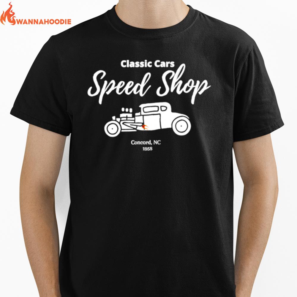 Classic Cars Speed Shop Unisex T-Shirt for Men Women