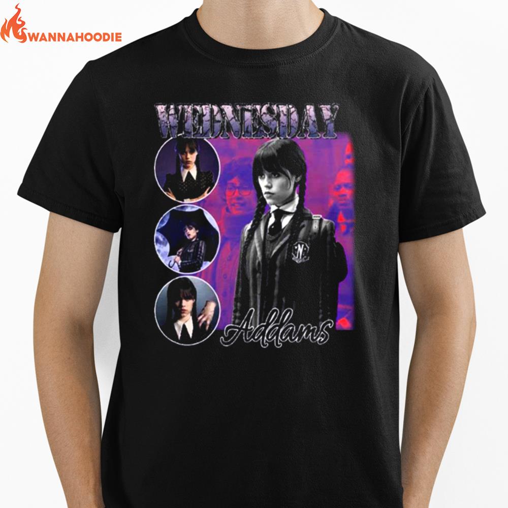 Collage Design Wednesday Addams New Series Netflix Addams Family Unisex T-Shirt for Men Women