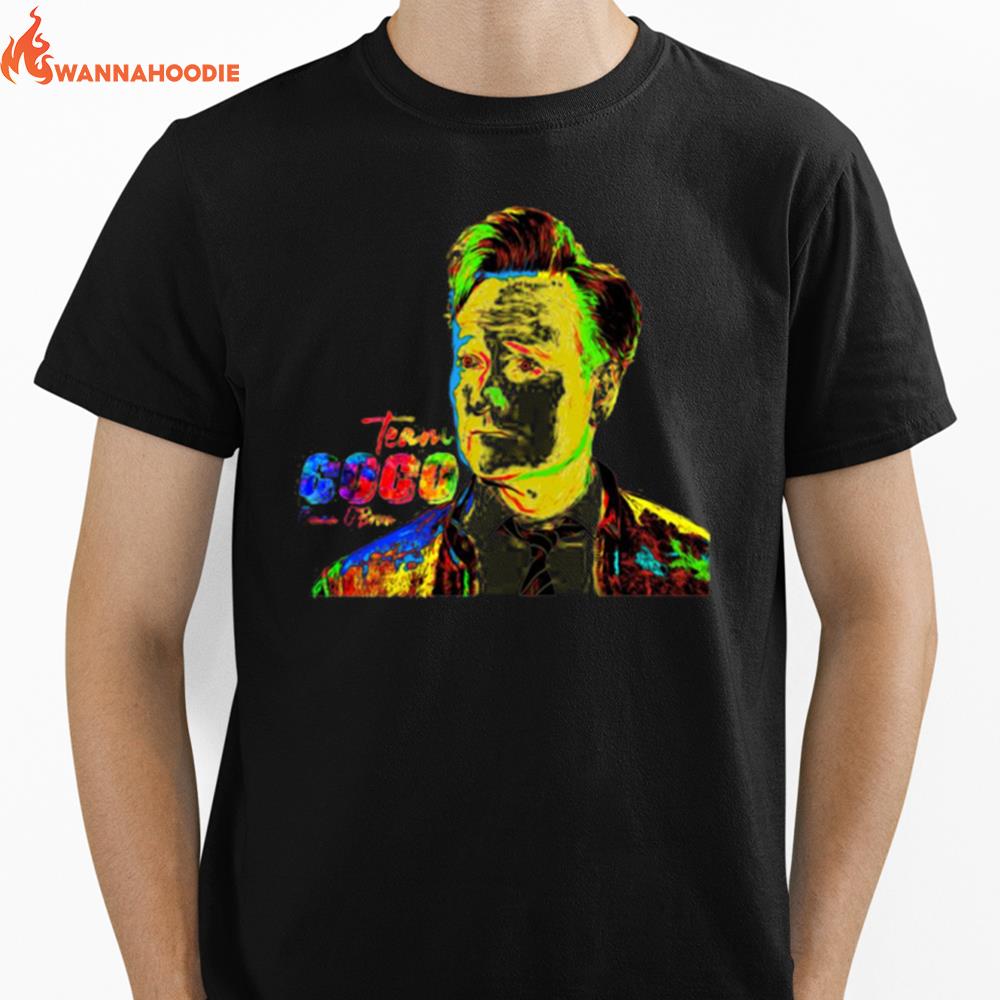 Colorful Portrait Team Conan O'Brien Unisex T-Shirt for Men Women