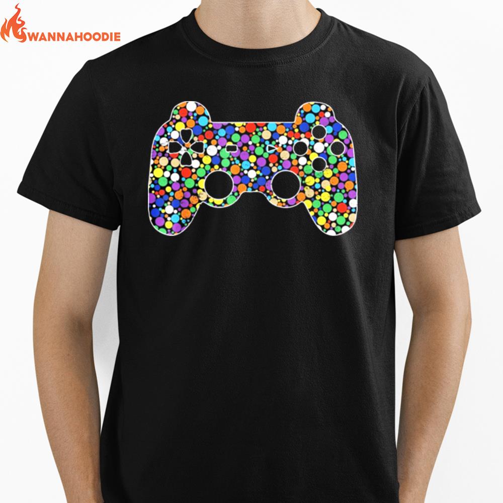 Colourful Polka Dot Video Game International Dot Day Unisex T-Shirt for Men Women