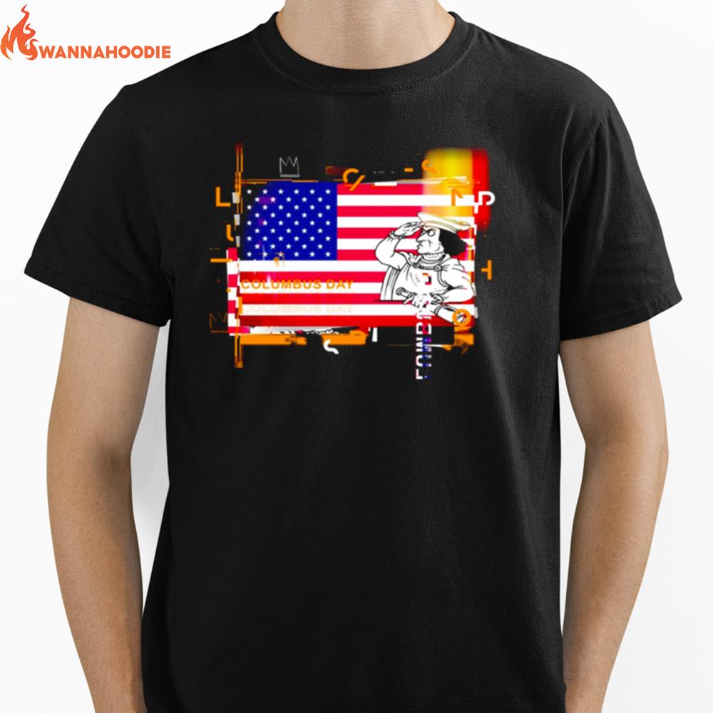 Columbus Day Usa Flag Unisex T-Shirt for Men Women