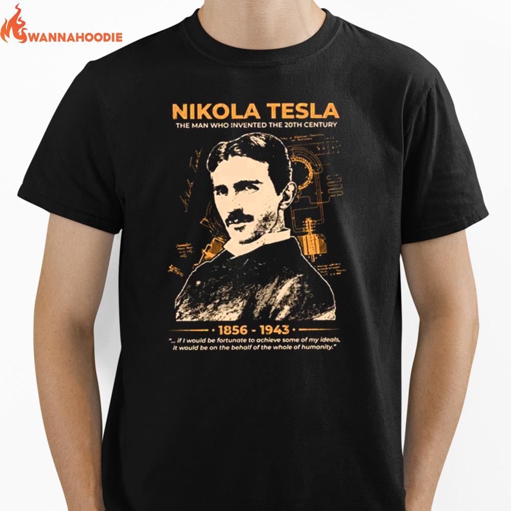 Cool Portrait Of Scientist Nikola Tesla Unisex T-Shirt for Men Women