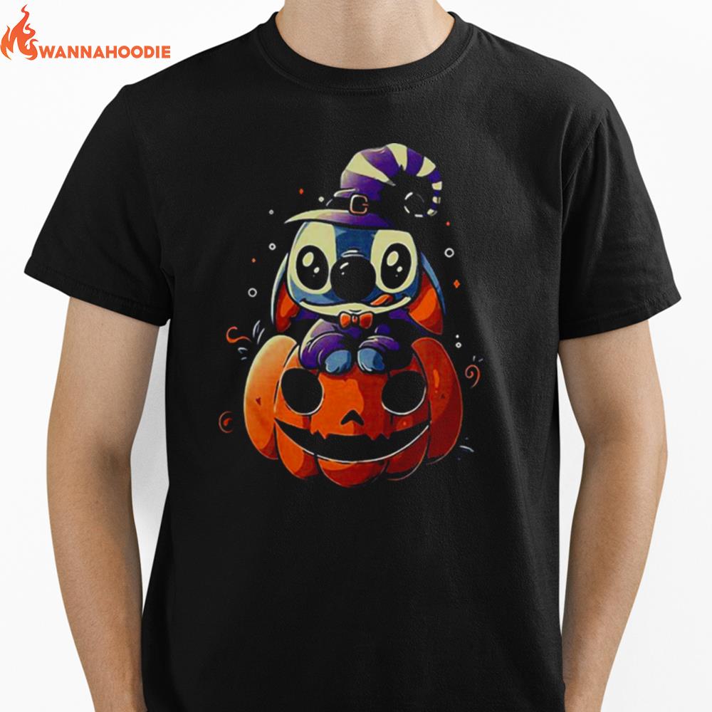 Cute Halloween Pumpkin Vintage Retro Art Stitch Unisex T-Shirt for Men Women