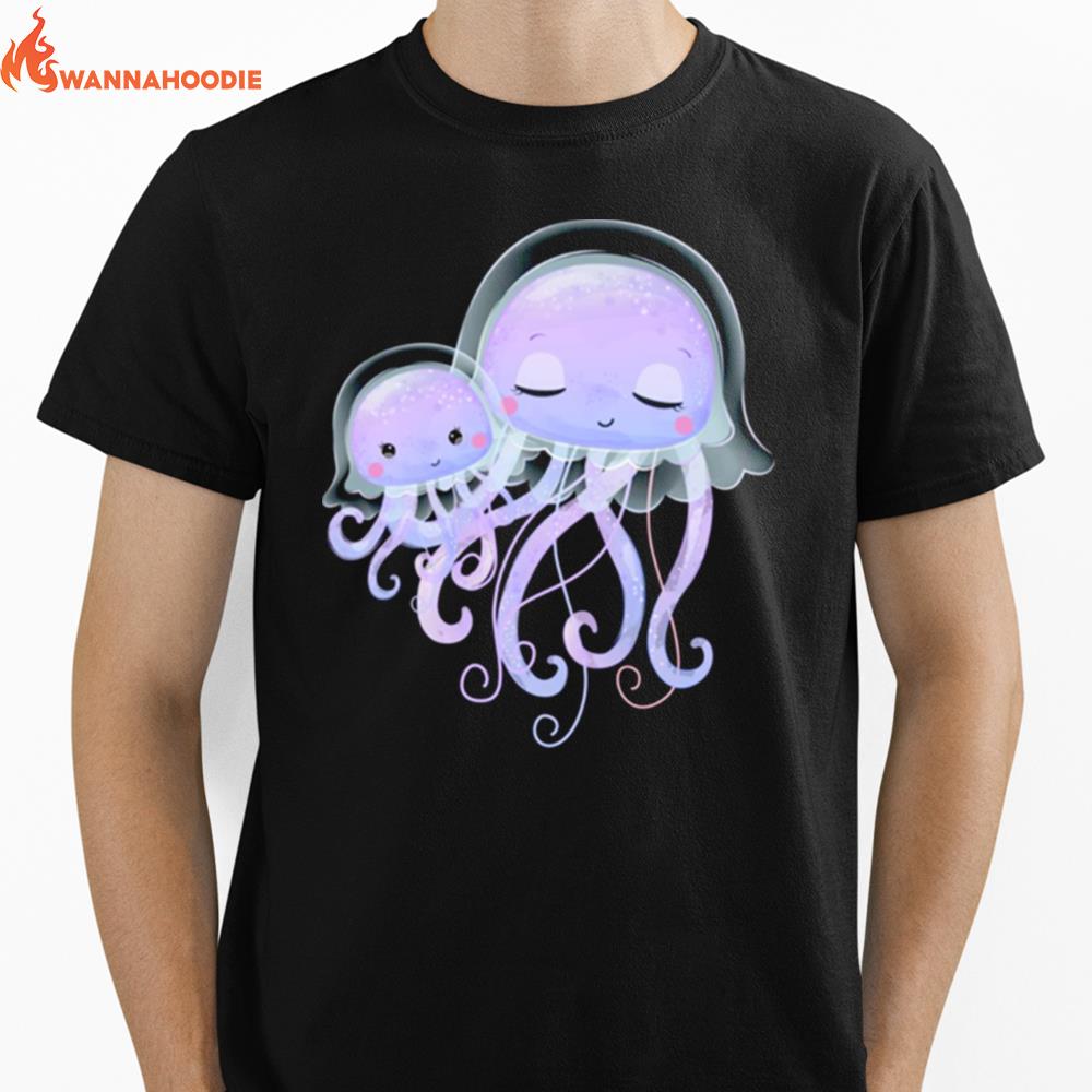 Cute Jellyfish And Baby Beautiful Jelly Fish Unisex T-Shirt for Men Women