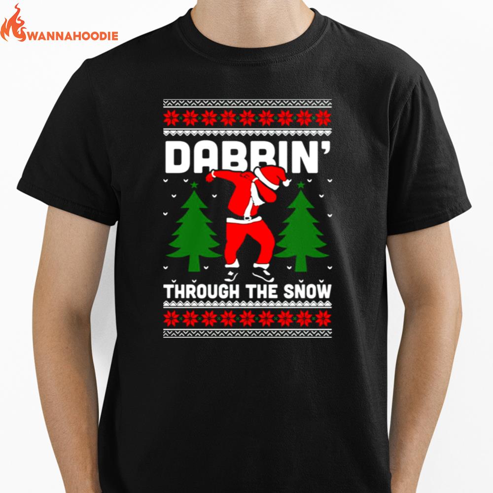 Dabbin Through The Snow Santa Ugly Unisex T-Shirt for Men Women