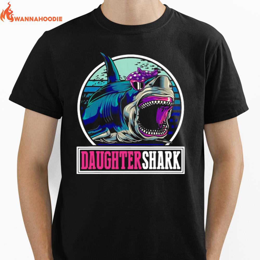 Daughter Shark Ocean Animal Family Unisex T-Shirt for Men Women