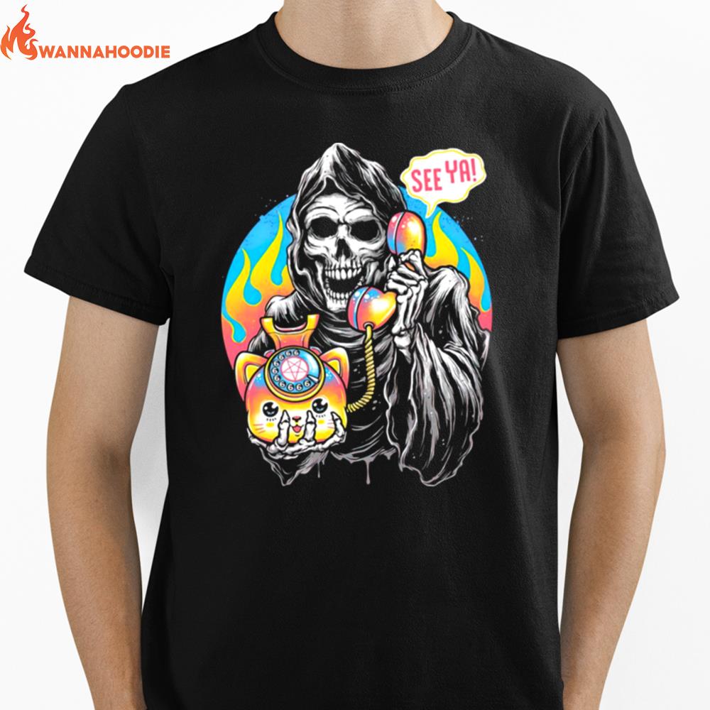 Death Is Calling See Ya Halloween Unisex T-Shirt for Men Women