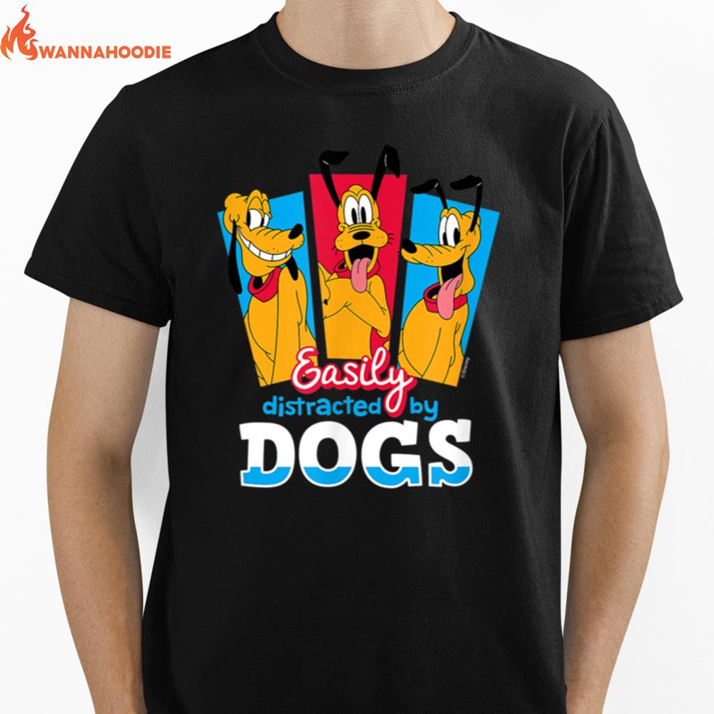 Disney   Easily Distracted By Dogs Unisex T-Shirt for Men Women