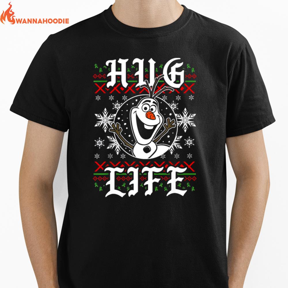 Disney Frozen Olaf Hug Life Ugly Christmas Unisex T-Shirt for Men Women