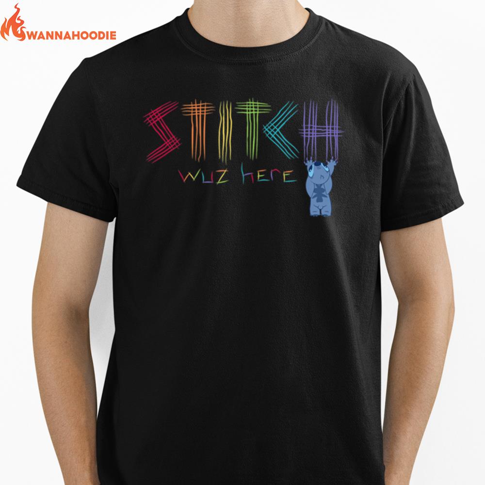 Disney Lilo & Stitch Rainbow Stitch Was Here Pride Scratch Unisex T-Shirt for Men Women