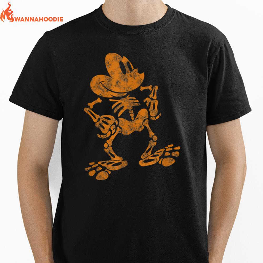 Disney Mickey Mouse Halloween Skeleton Unisex T-Shirt for Men Women