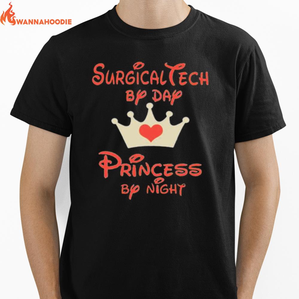 Disney Surgical Tech By Day Princess By Night Heart Unisex T-Shirt for Men Women