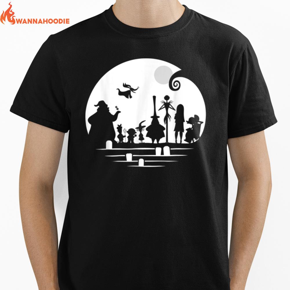 Disney The Nightmare Before Christmas Character Silhouette Unisex T-Shirt for Men Women