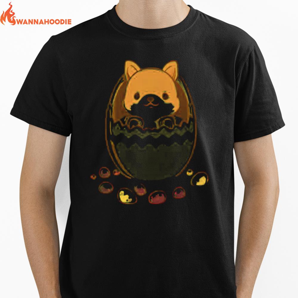 Dog In The Egg Cartoon Design Unisex T-Shirt for Men Women