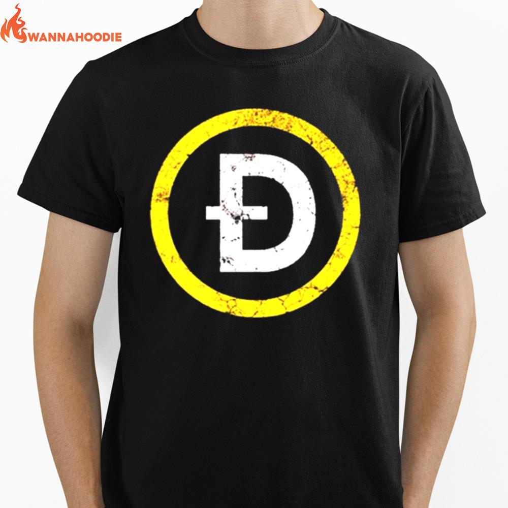 Dogecoin Doge Crypto Distressed Logo Unisex T-Shirt for Men Women