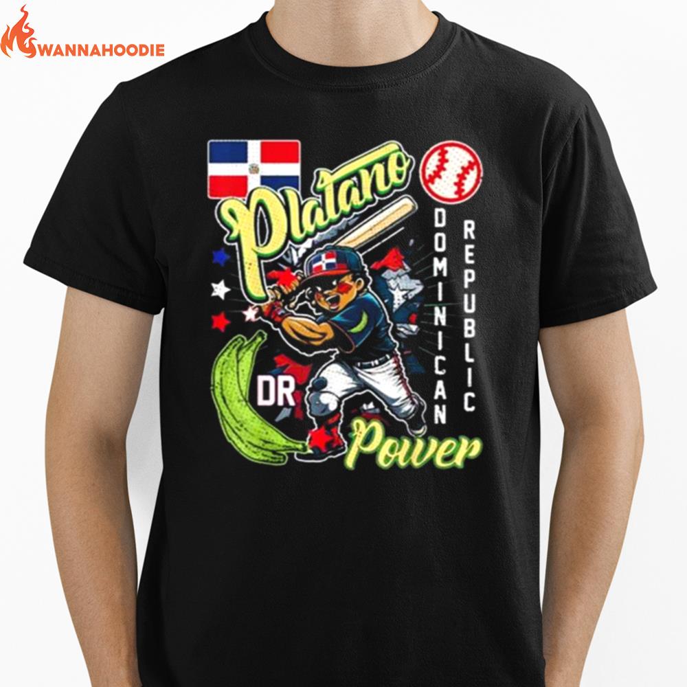 Dominican Republic Baseball Dominicana Platano Power Unisex T-Shirt for Men Women