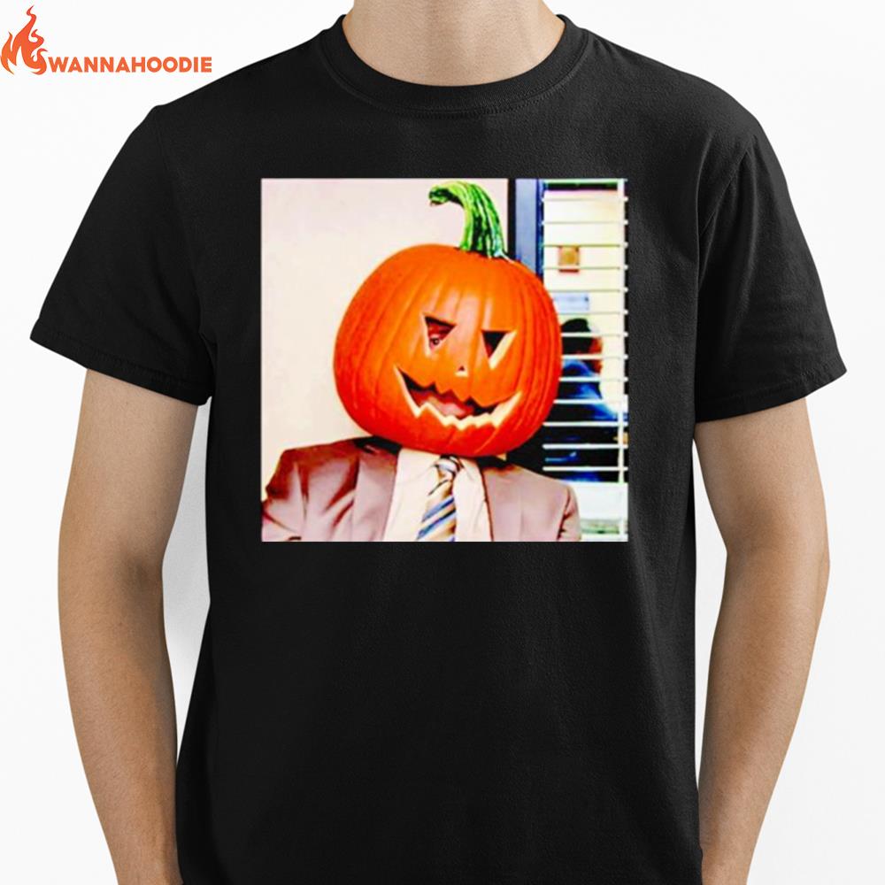 Dwight Pumpkin Head Halloween Unisex T-Shirt for Men Women