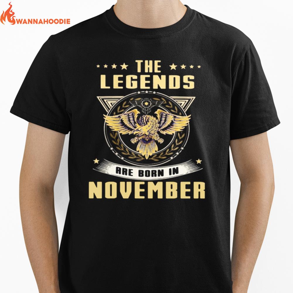 Eagles The Legends Are Born In November Unisex T-Shirt for Men Women