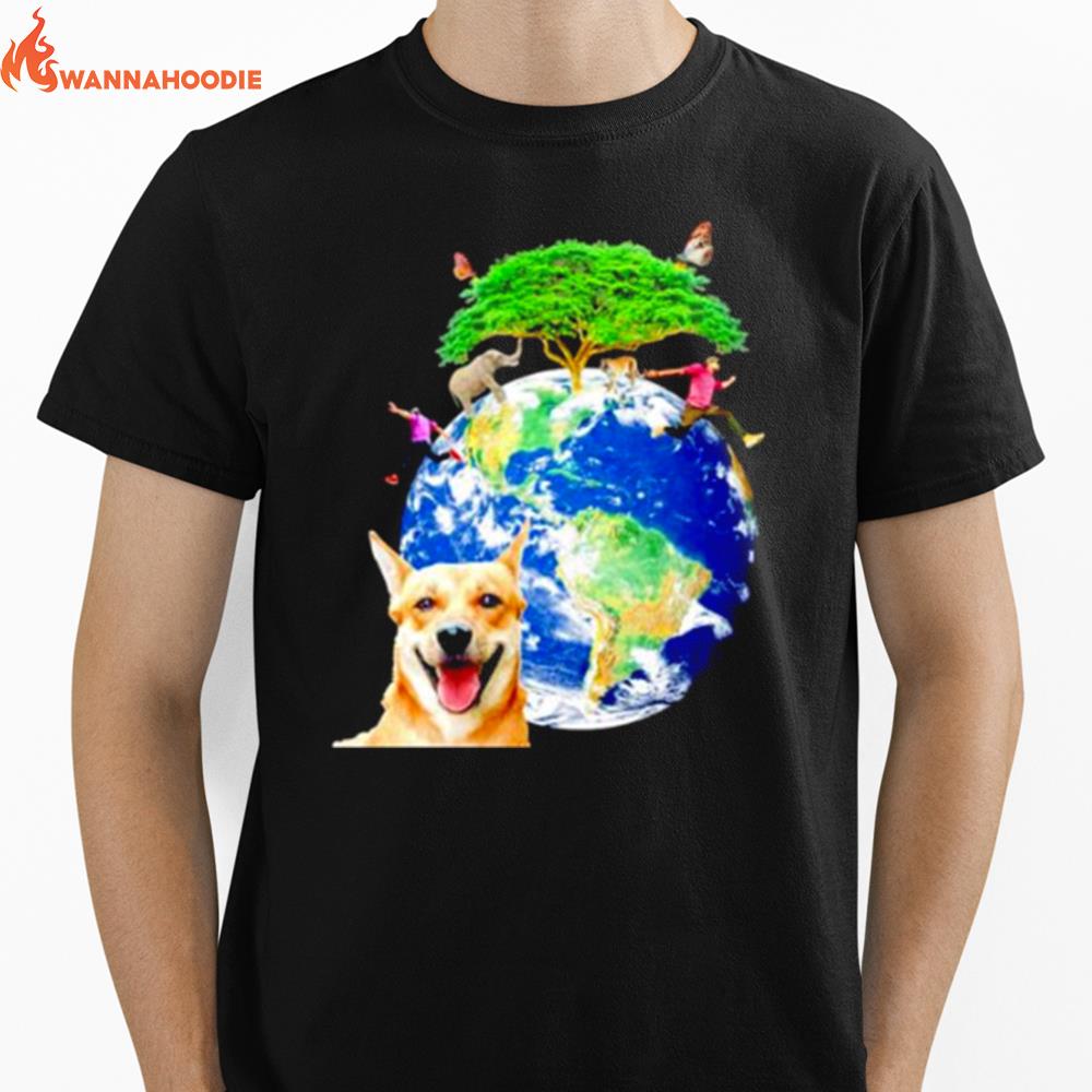 Earth And Nature Biodiversity On A Transparent Background Unisex T-Shirt for Men Women