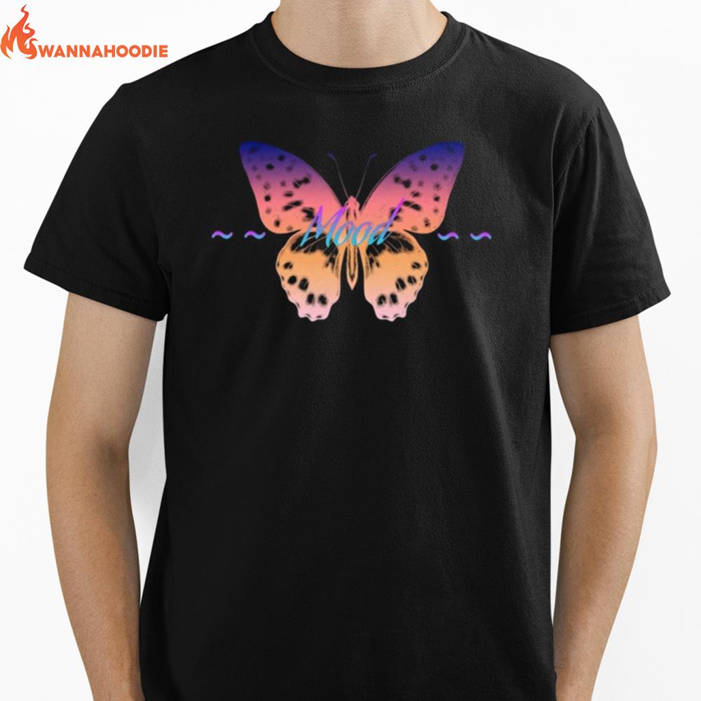 Ecological Tight Women Mood Butterfly Violet Unisex T-Shirt for Men Women