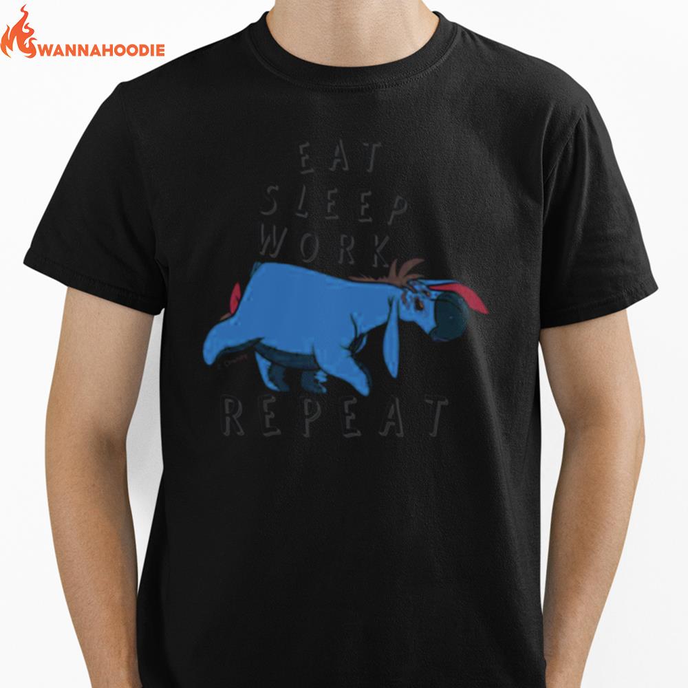 Eeyore Eat Sleep Work Repea Unisex T-Shirt for Men Women