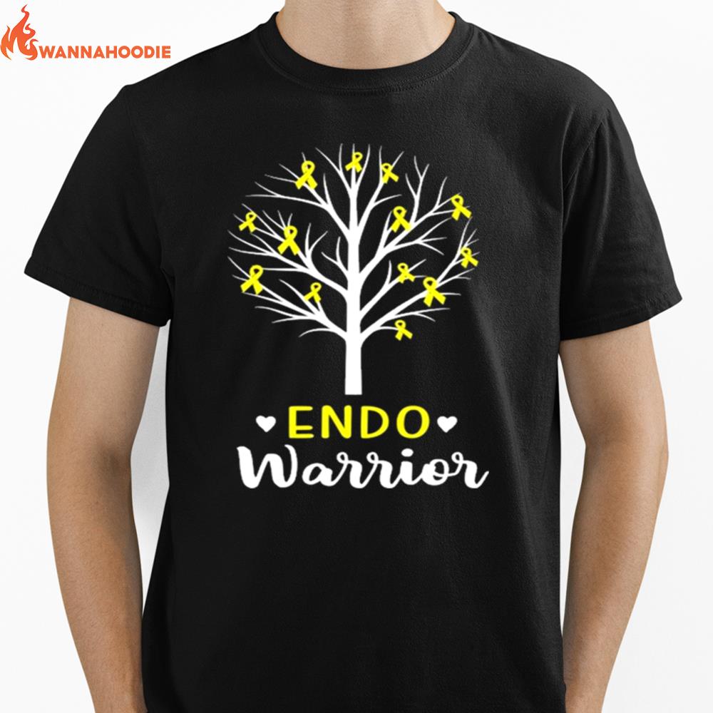 Endo Warrior Endometriosis Awareness Month Yellow Ribbon Unisex T-Shirt for Men Women