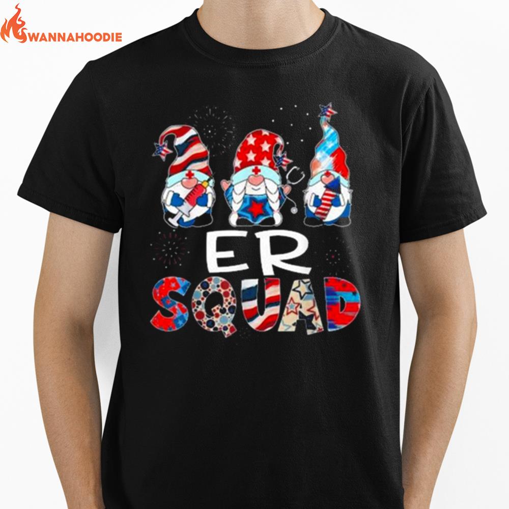 Er Squad Gnomes Usa Flag 4Th Of July Pride Nurse Stethoscope Unisex T-Shirt for Men Women