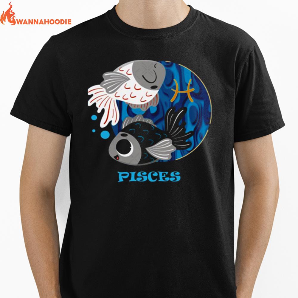 Fish Zodiac Sign Pisces Unisex T-Shirt for Men Women