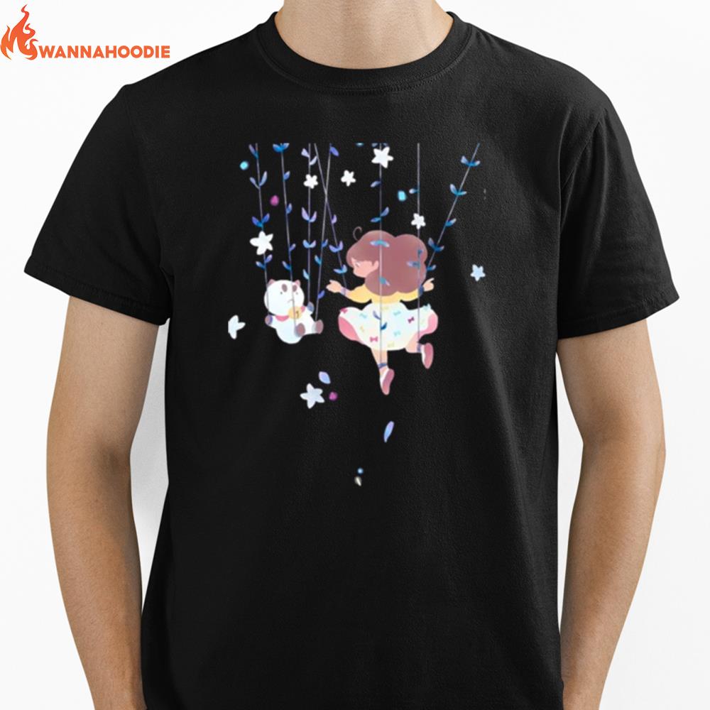 Floral Bee And Puppycat Cartoon Unisex T-Shirt for Men Women