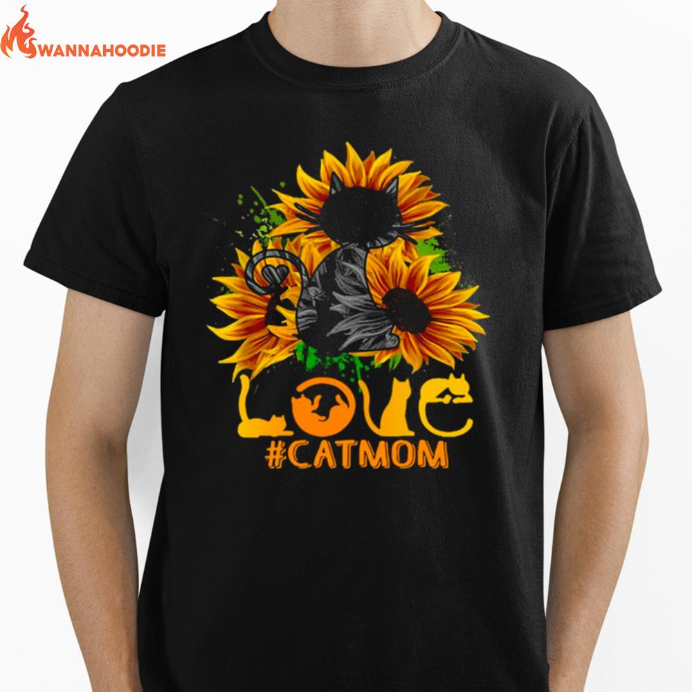 Flower Love Cat Mom Unisex T-Shirt for Men Women