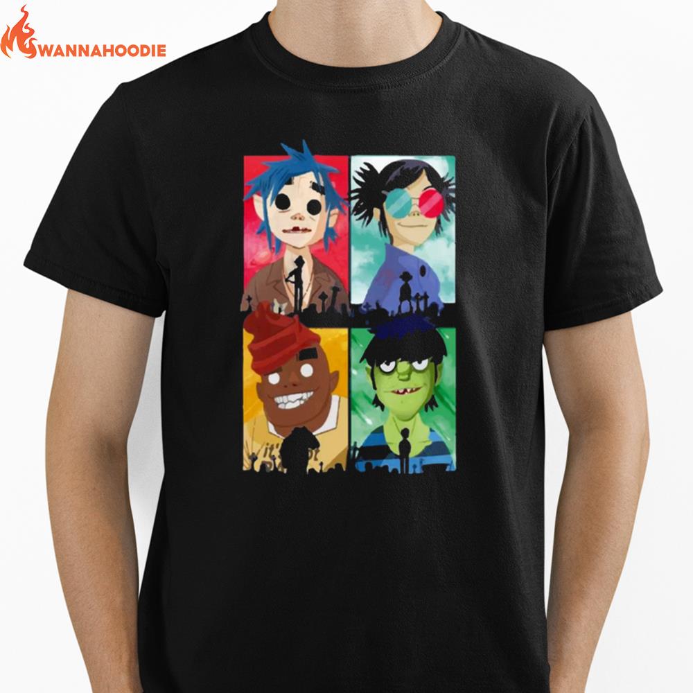 Four Members Of Family Gorillaz Unisex T-Shirt for Men Women