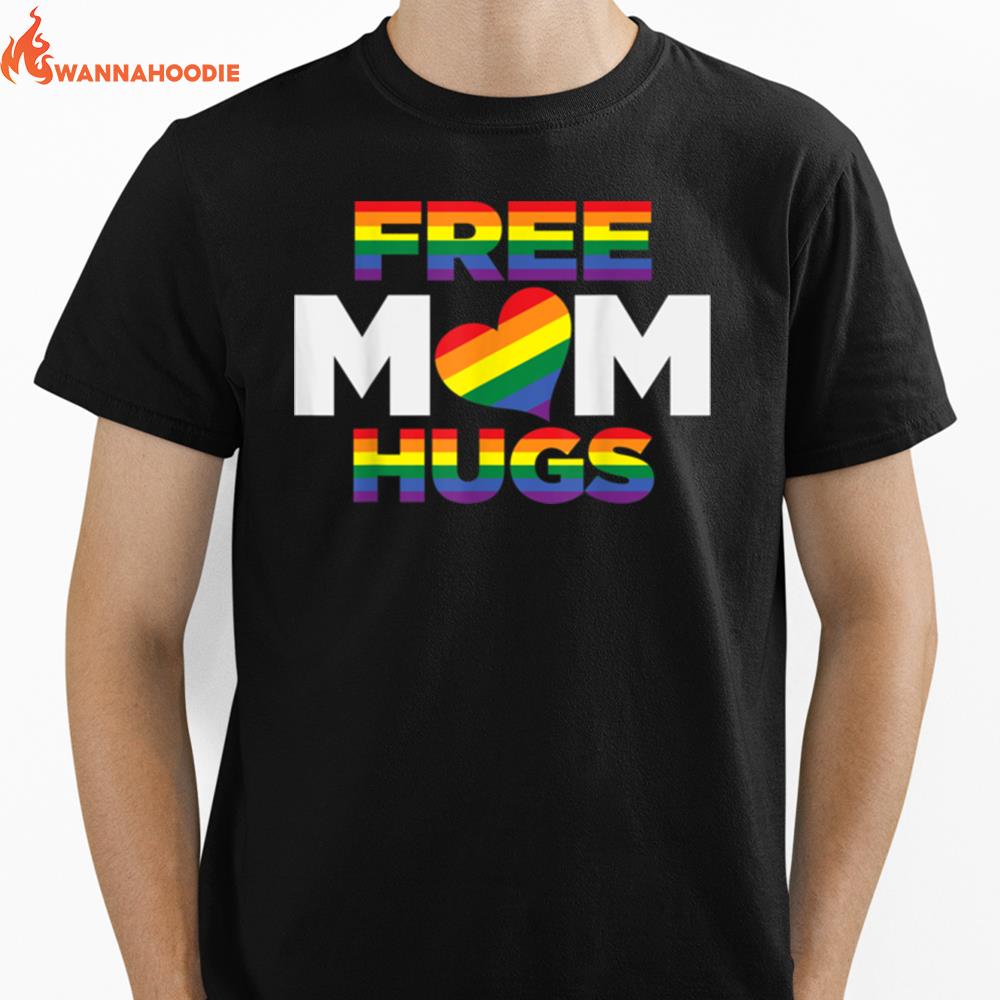 Free Mom Hugs Rainbow Heart Lgbt Pride Month T B0B31Dw3Xw Unisex T-Shirt for Men Women