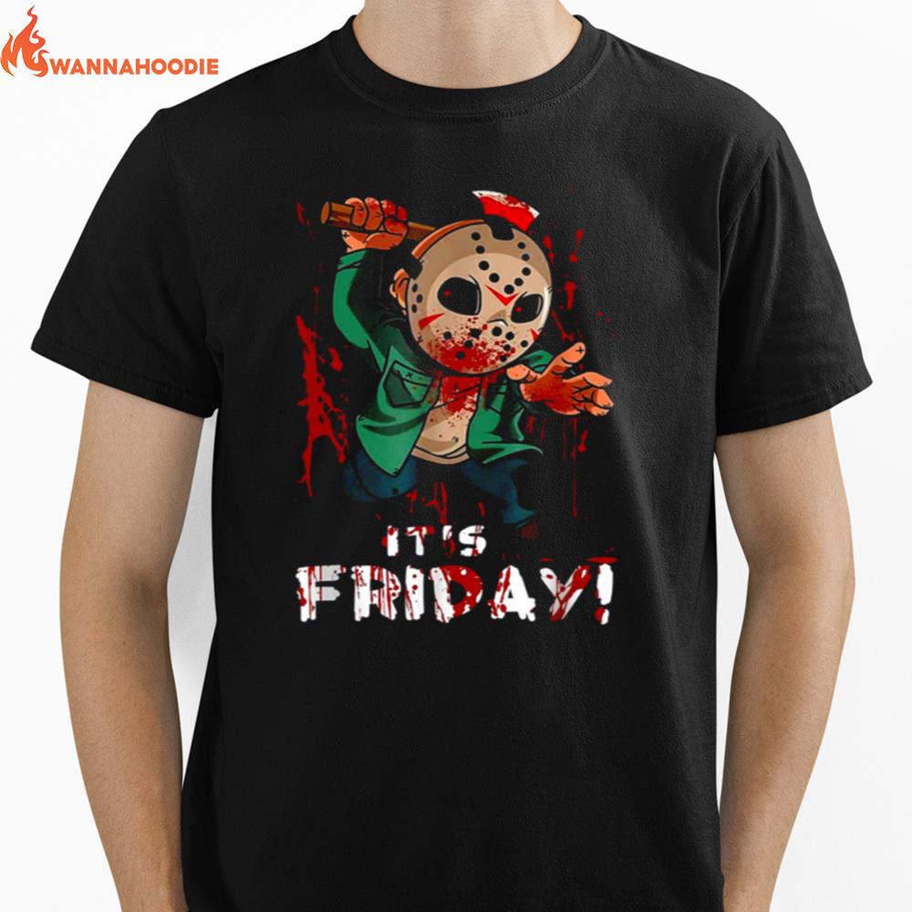 Friday 13Th Funny Halloween Horror Graphic Horror Movie Cartoon Style Unisex T-Shirt for Men Women