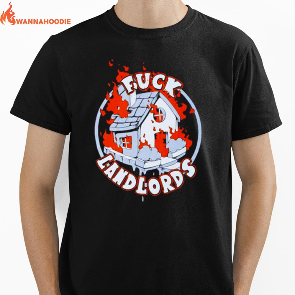 Fuck Landlords Funny Unisex T-Shirt for Men Women