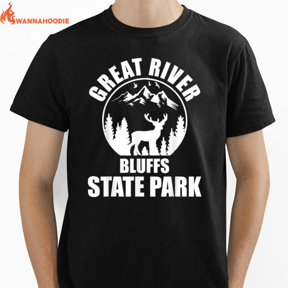 Funny Great River Bluffs State Park Minnesota Mn Forest Deer Unisex T-Shirt for Men Women