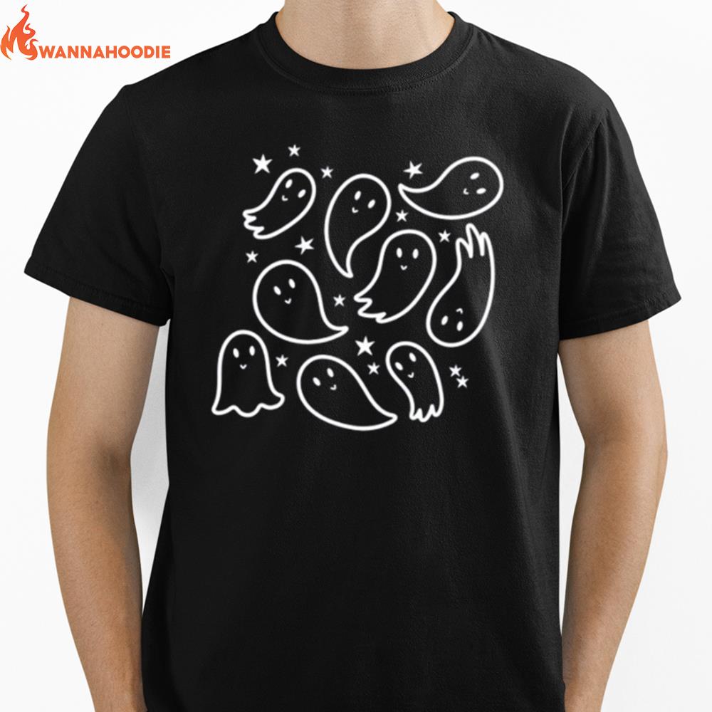 Ghost Pattern Halloween Unisex T-Shirt for Men Women