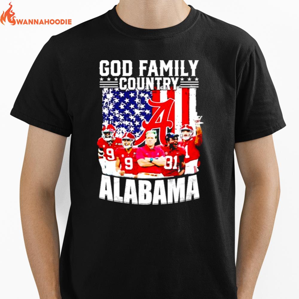 God Family Country Alabama Crimson Tide Unisex T-Shirt for Men Women