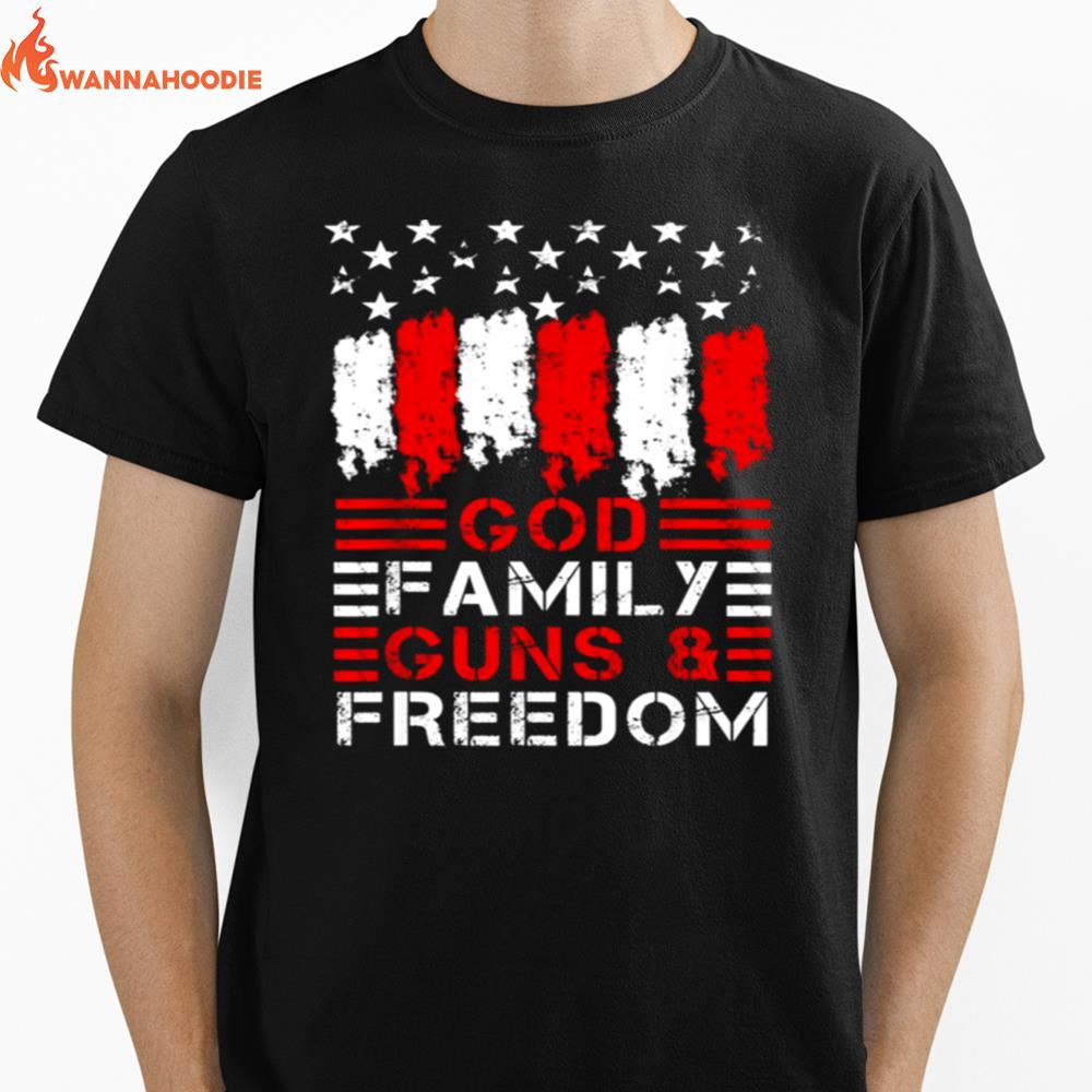 God Family Guns Freedom Pro Gun Vintage 2Nd Amendment Unisex T-Shirt for Men Women