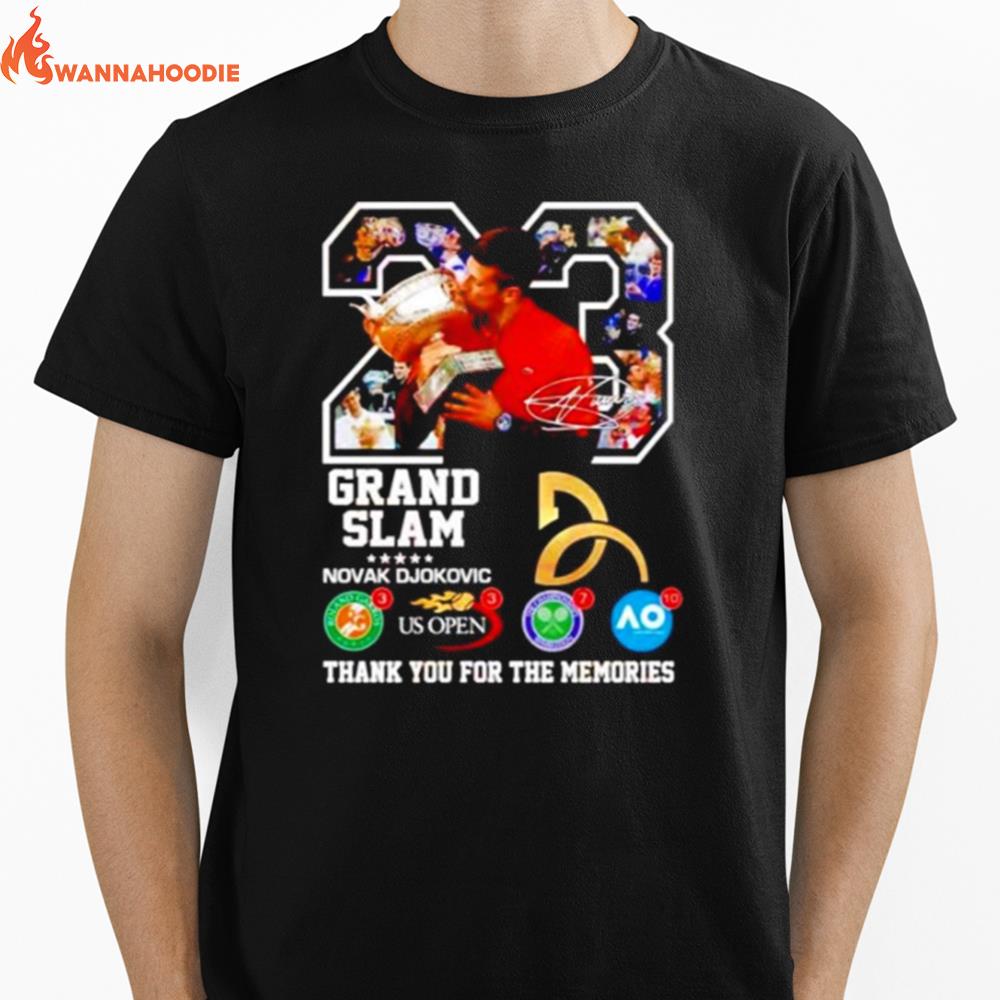 Grand Slam 23 Novak Djokovic Thank You For The Memories Unisex T-Shirt for Men Women