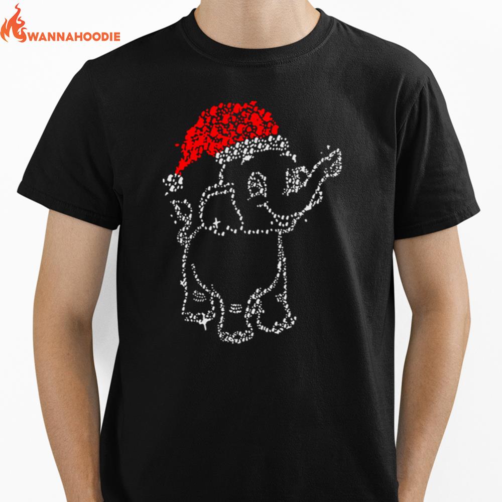 Great Elephant Santa Light Christmas Unisex T-Shirt for Men Women