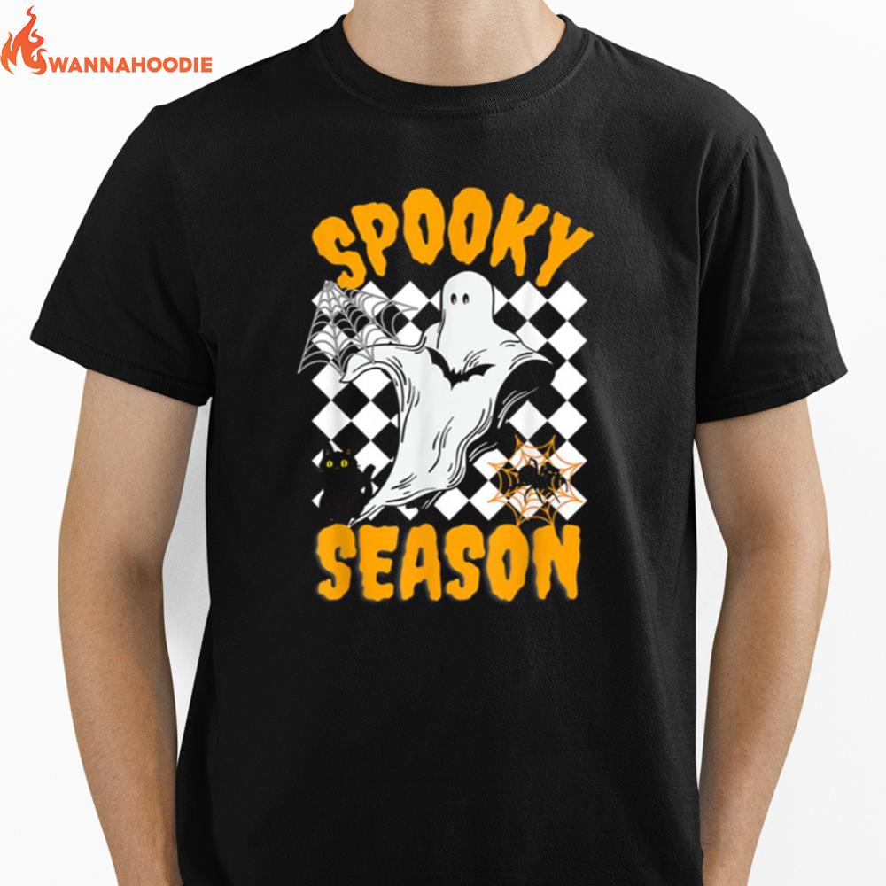 Groovy Ghost Spooky Season Happy Halloween Unisex T-Shirt for Men Women