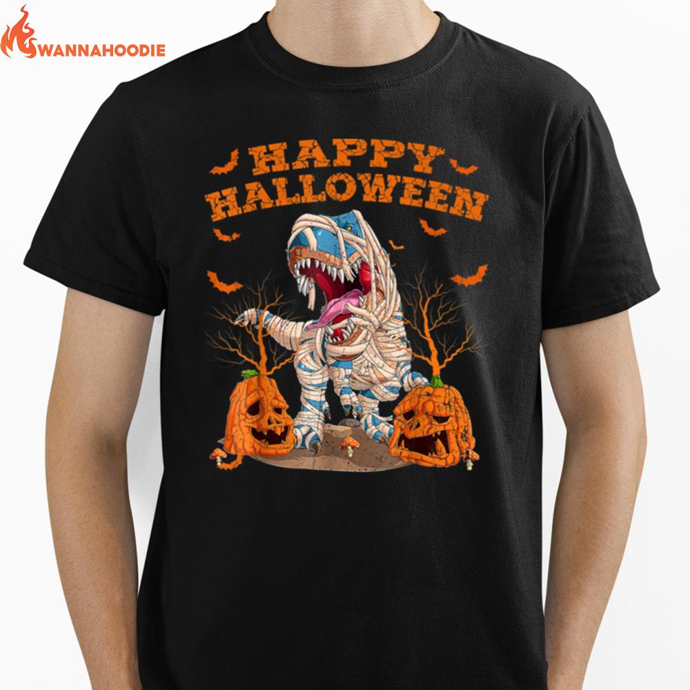 Halloween Dinosaur T Rex Skeleton Scary Boys Kids Teens Unisex T-Shirt for Men Women