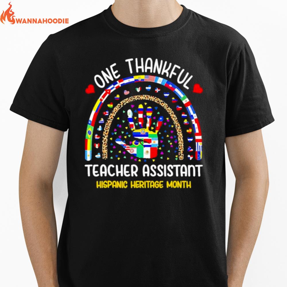 Hand One Thankful Teacher Assistant Hispanic Heritage Month Unisex T-Shirt for Men Women