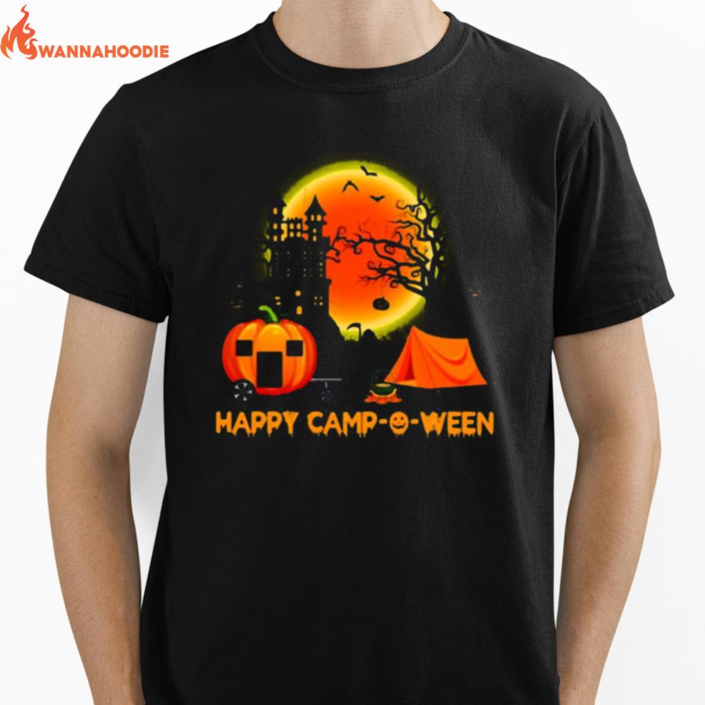 Happy Camp O Ween Halloween Pumpkin Moon Unisex T-Shirt for Men Women