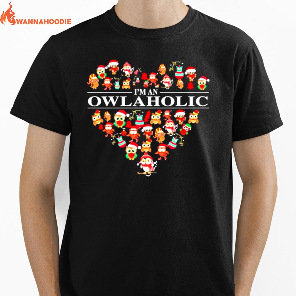 Heart Im An Awlaholic Merry Christmas Unisex T-Shirt for Men Women