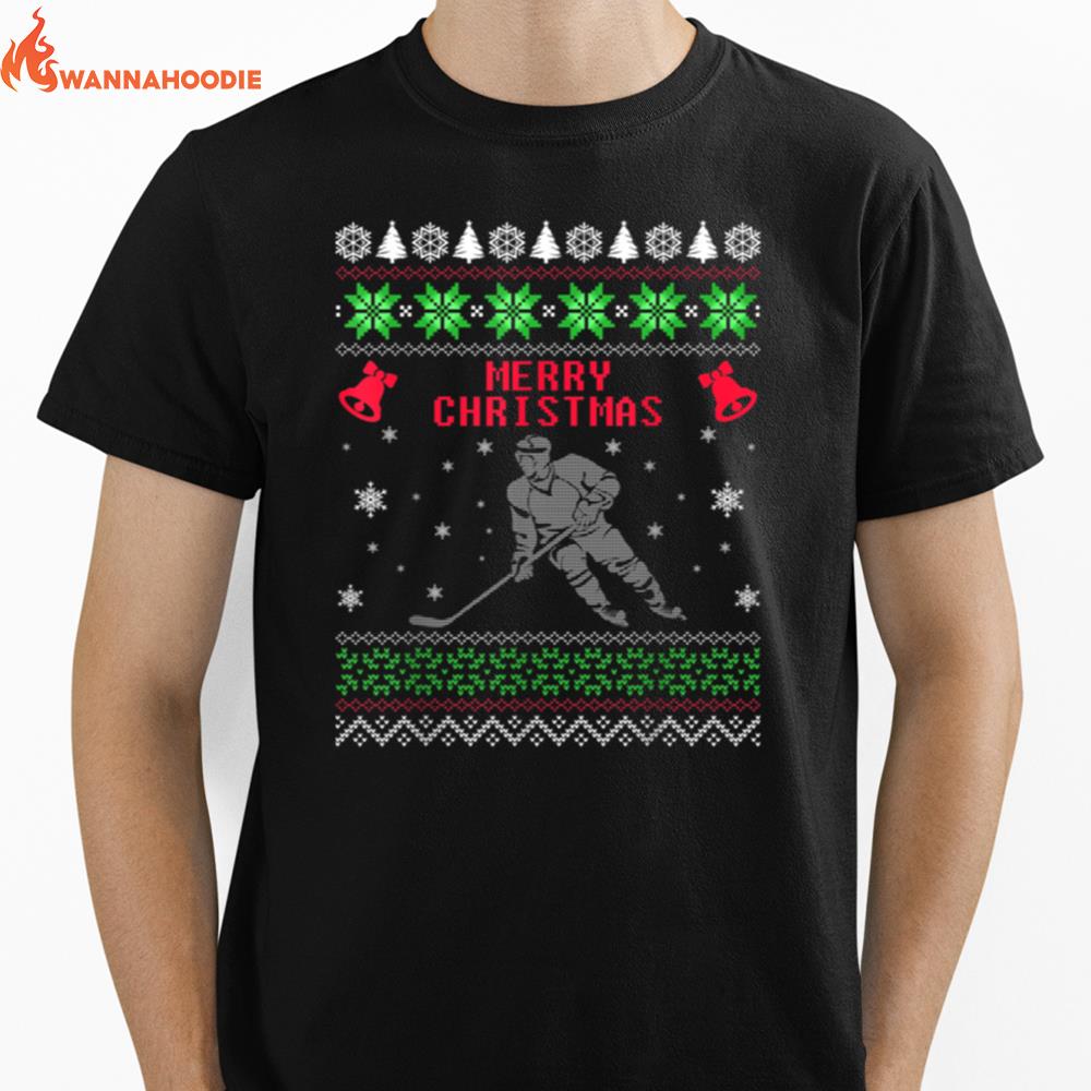 Hockey Ugly Christmas Sweater , Funny Men Women Gift Unisex T-Shirt for Men Women