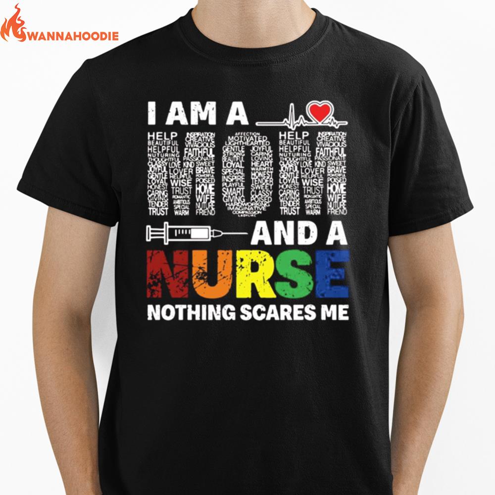 I Am A Mom And A Nurse Nothing Scares Me Unisex T-Shirt for Men Women